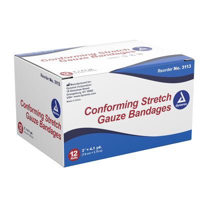 Dynarex - Stretch Gauze Bandage Roll - 3", Sterile