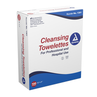 Dynarex - Cleansing Towelettes, 5" x 7", 10 Packs of 100 per Case (1000 Towels)