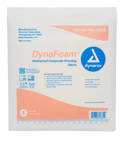 DynaFoam Waterproof Bordered Foam Dressing - 6"x6"