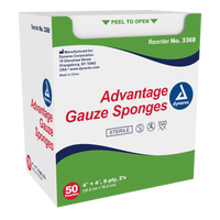 Advantage Sterile Gauze Sponge -  4"x 4", 8 Ply, 2 Pack