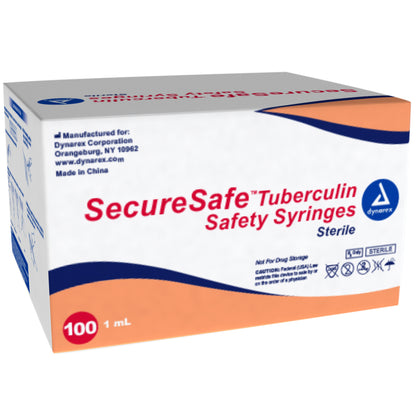 SecureSafe Tuberculin Safety Syringe - 1cc - 26G, 3/8" needle