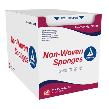 Dynarex - Non-Woven Sponge Sterile 2's 2"x 2" 4 Ply