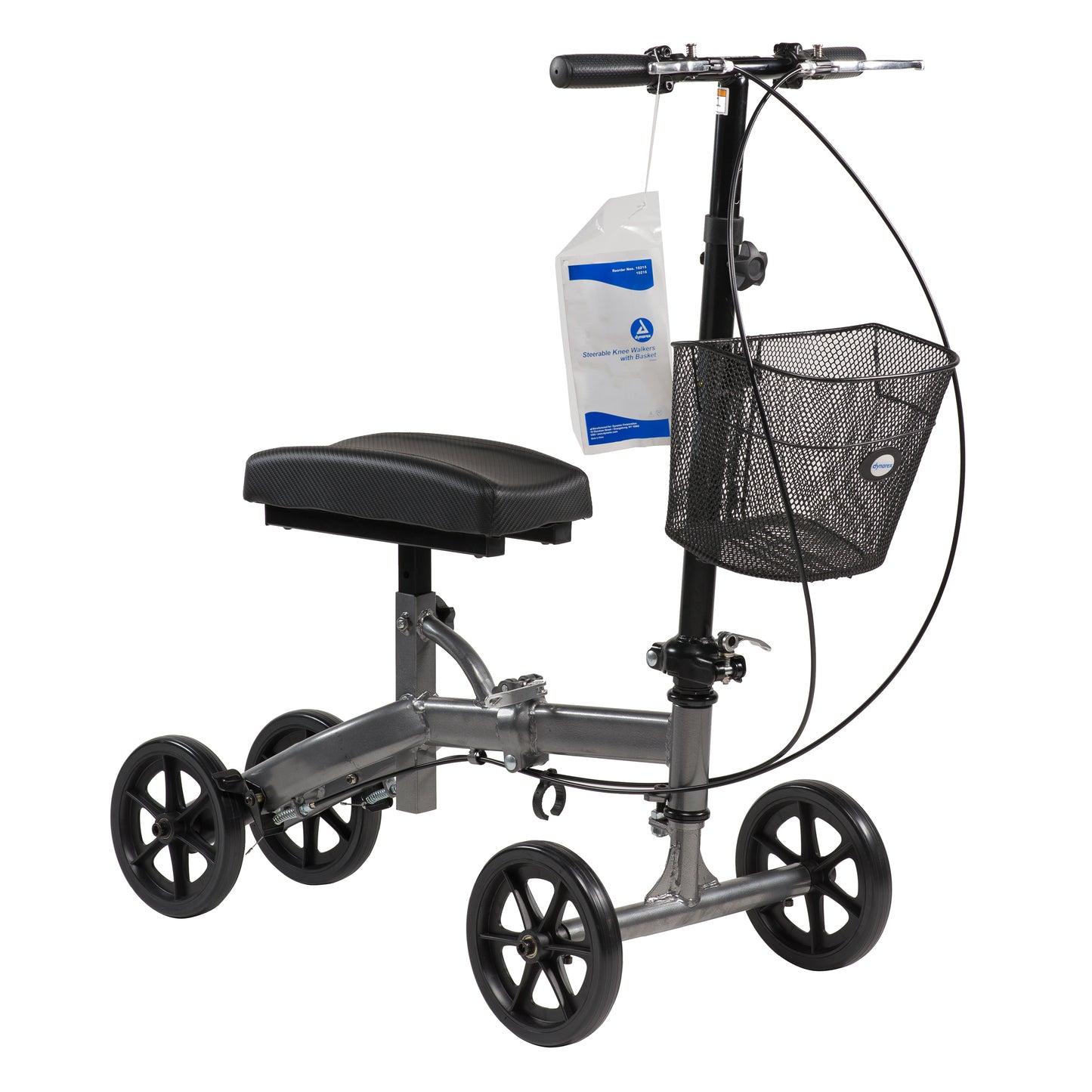 Dynarex - Steerable Knee Walker with Basket - Compact