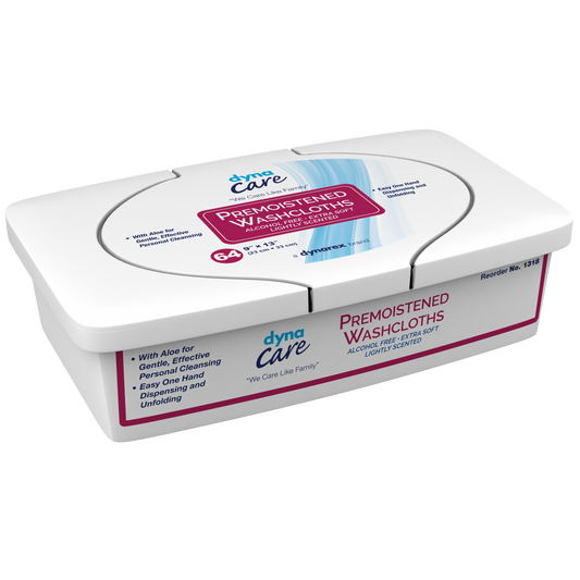 Dynarex - Premoistened Adult Washcloths, 9" x 13" - Tub