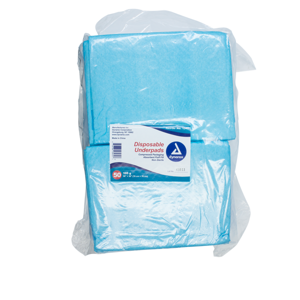 Dynarex - Disposable Underpads, 30 x 30 (105 g) with polymer