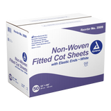 Dynarex - Non-Woven Fitted Cot Sheet with Elastic Ends, 33" x 89"
