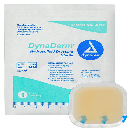 DynaDerm Hydrocolloid Dressing - Thin - 2"x2"