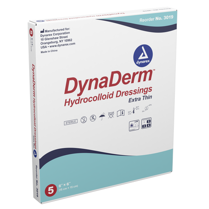 DynaDerm Hydrocolloid Dressing - X-Thin - 6"x6"
