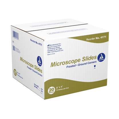 Dynarex - Microscope Slides, Corner Grounded, 3" x 1" x 1mm