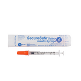 SecureSafe Safety Insulin Syringe - 29G, 1/2" needle