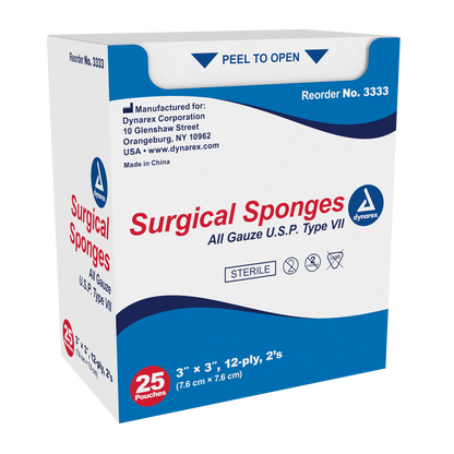 Dynarex - Surgical Gauze Sponge Sterile 2's 3"x 3" 12 Ply