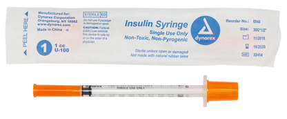 Dynarex - Insulin Syringe N/S - Individual Wrapped - 1cc