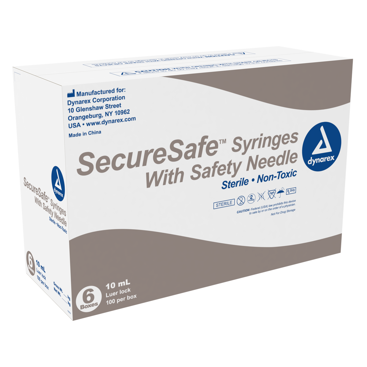 SecureSafe Syringe with Safety Needle - 10cc - 21G, 1.5