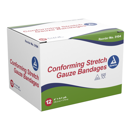 Dynarex - Stretch Gauze Bandage Roll - 4", Non-Sterile