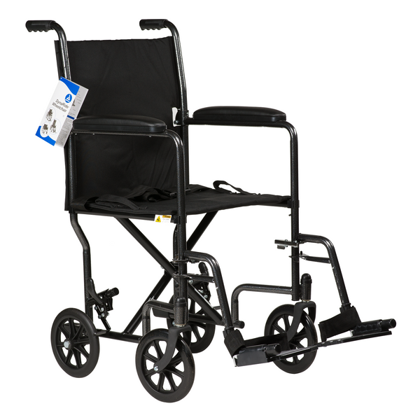 DynaRide Transport Wheelchair 17" Fixed Full Arm with FR