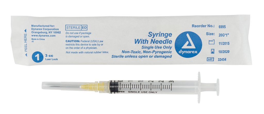 Dynarex - Syringes With Needle - 3cc – GoBioMed