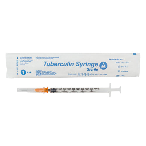 Dynarex - Tuberculin Non-Safety Syringe - 1cc 25G, 5/8" needle
