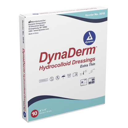 DynaDerm Hydrocolloid Dressing - X-Thin - 4"x4"