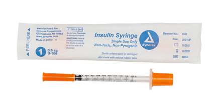 Dynarex - Insulin Syringe N/S - Individual Wrapped - .5cc