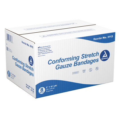 Dynarex - Stretch Gauze Bandage Roll - 3", Sterile