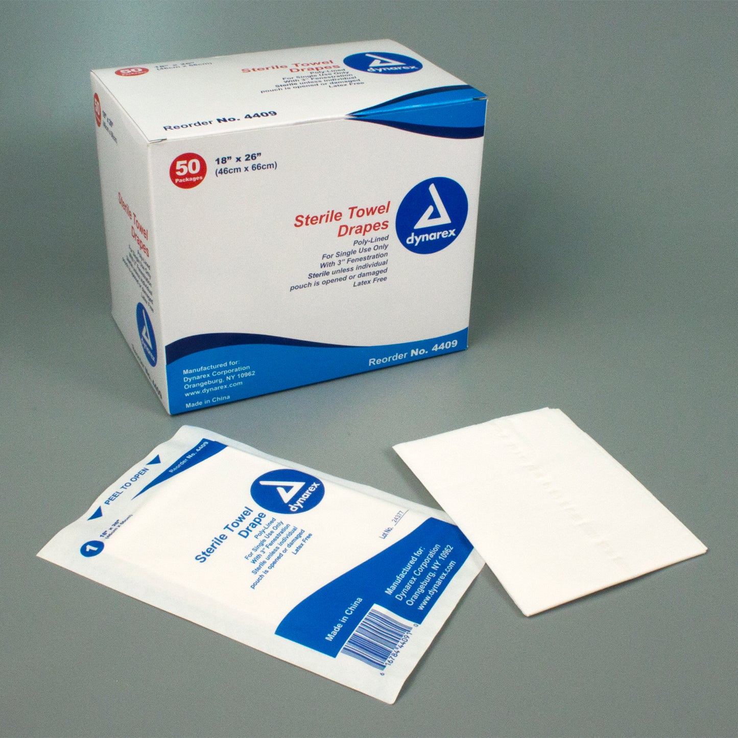 Dynarex - Sterile Disposable Towel Drapes 18" x 26", 50/case