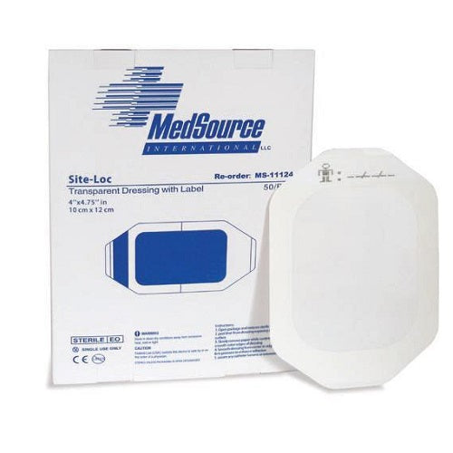 Site-Loc Transparent Dressing, 4"x4-3/4" Case Quantity