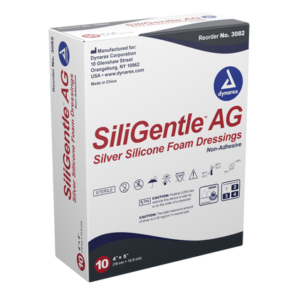 SiliGentle AG Silver Silicone Foam Dressing