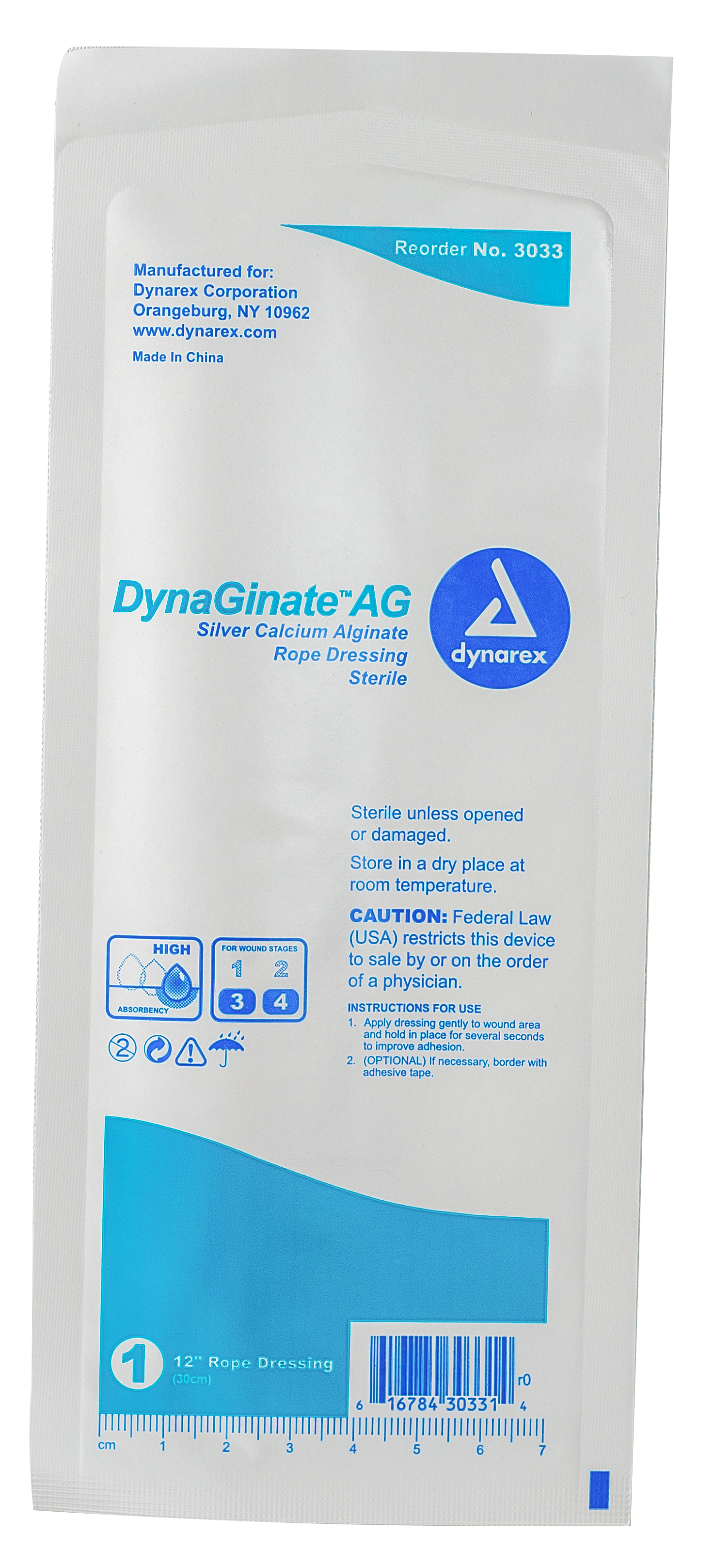 silver rope dressing DynaGinate AG - Silver Calcium Alginate Rope Dressing