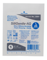 SiliGentle AG Silver Silicone Bordered Foam Dressing