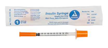 Dynarex - Insulin Syringe N/S - Individual Wrapped - .5cc