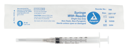 Dynarex - Syringes With Needle - 3cc