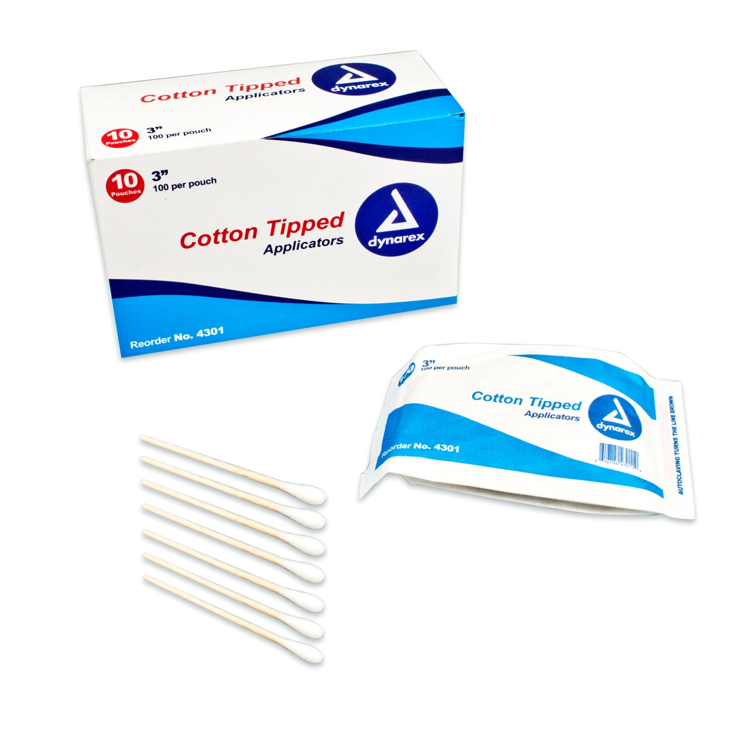 Dynarex - Non-sterile Cotton Tipped Wood Applicators