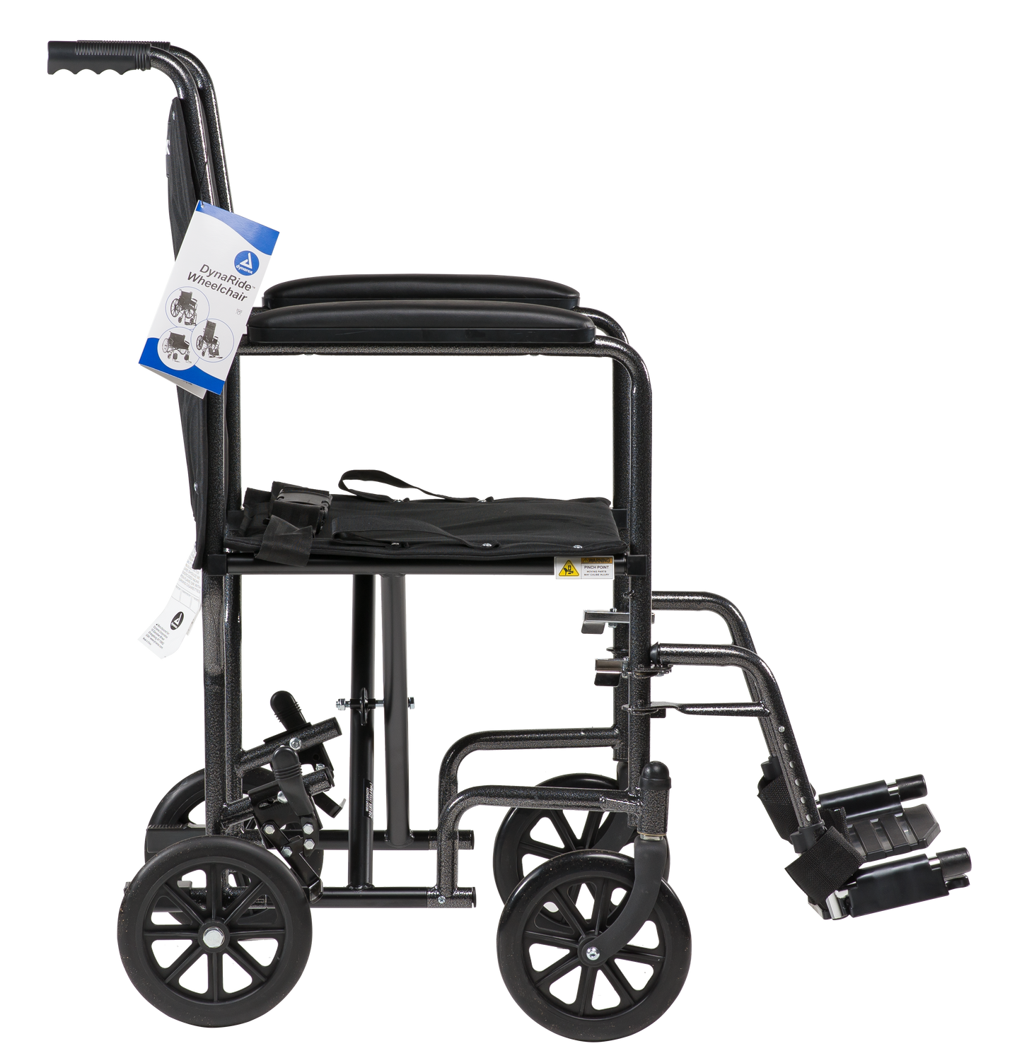 DynaRide Transport Wheelchair 17" Fixed Full Arm with FR