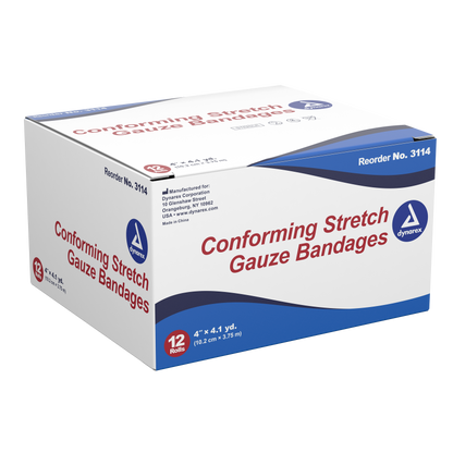 Dynarex - Stretch Gauze Bandage Roll - 4", Sterile