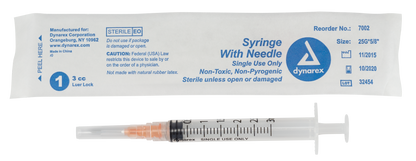 Dynarex - Syringes With Needle - 3cc
