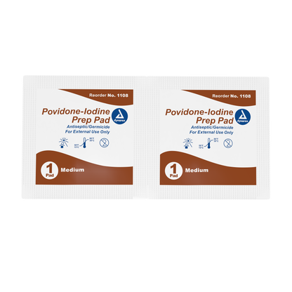 Dynarex - Povidone-Iodine Prep Pad - Medium