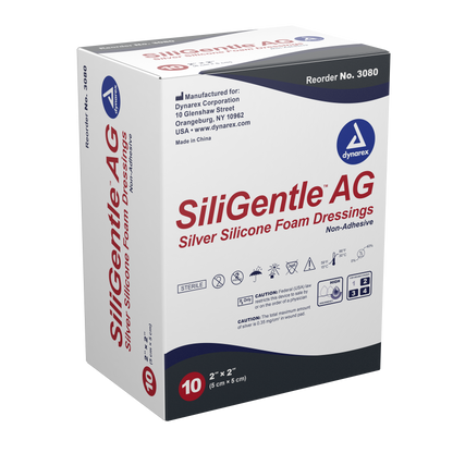 SiliGentle AG Silver Silicone Foam Dressing