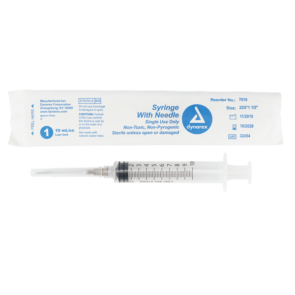 Dynarex - Syringes With Needle - 10cc – GoBioMed