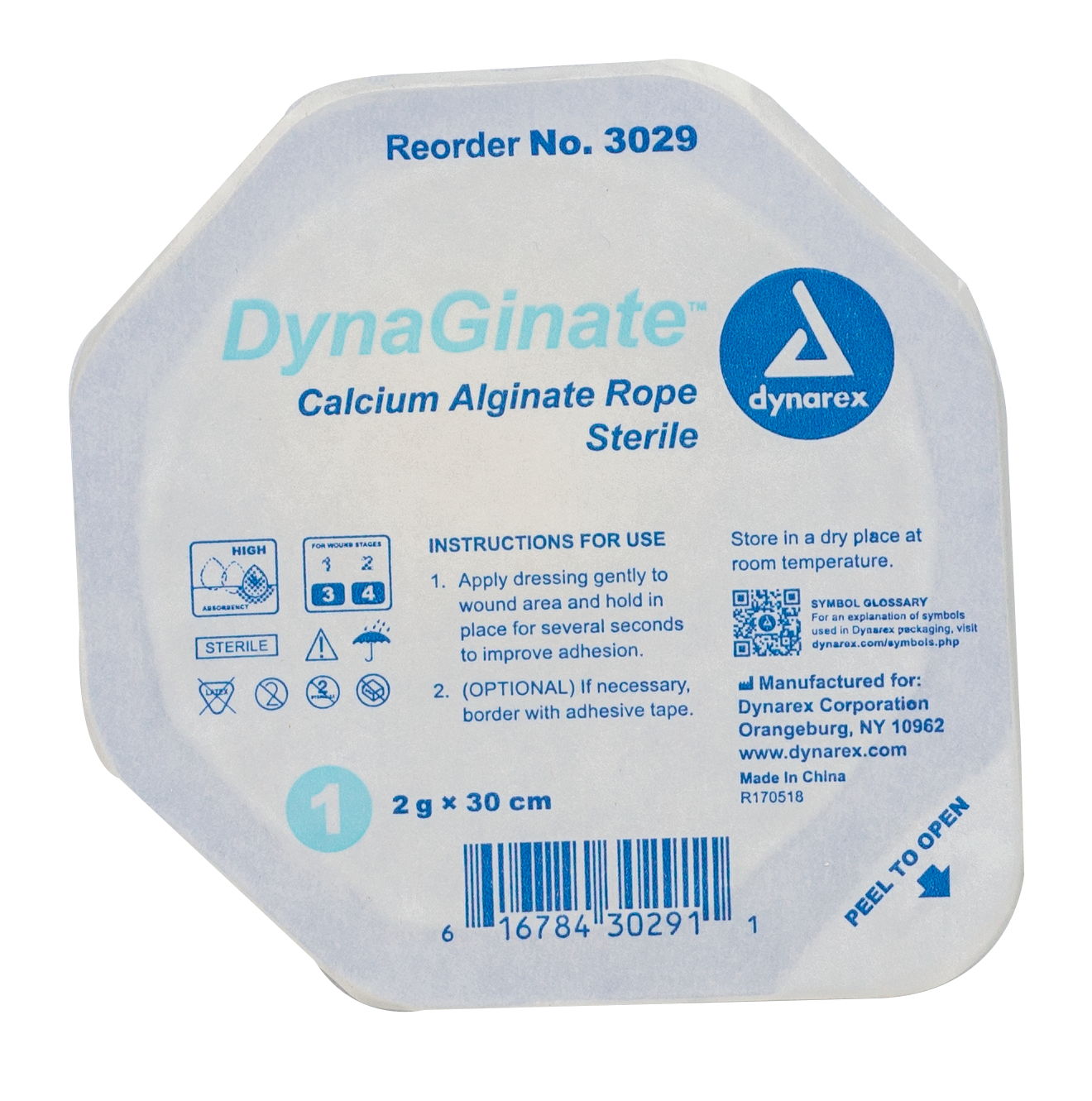 DynaGinate Calcium Alginate Dressing - 2gx30cm