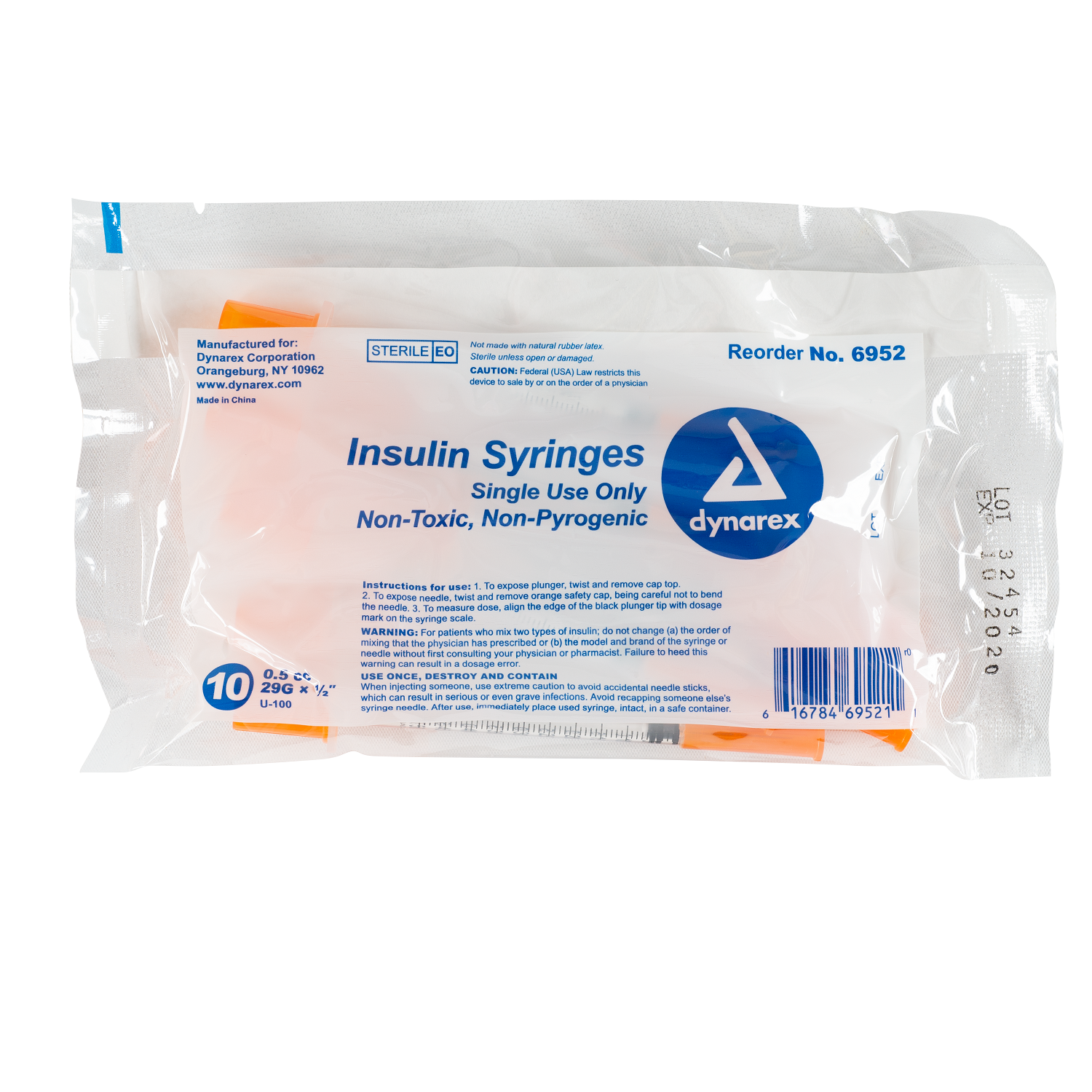 Dynarex - Insulin Syringe N/S - .5cc – GoBioMed