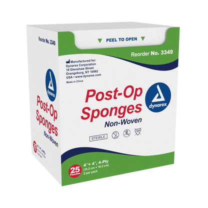 Dynarex - Post-Op Sponge 4 Ply Sterile 2's