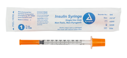 Dynarex - Insulin Syringe N/S - Individual Wrapped - 1cc