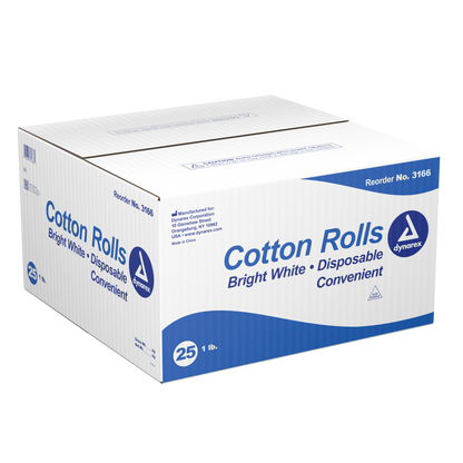 Dynarex - 1lb Cotton Rolls, Case of 25