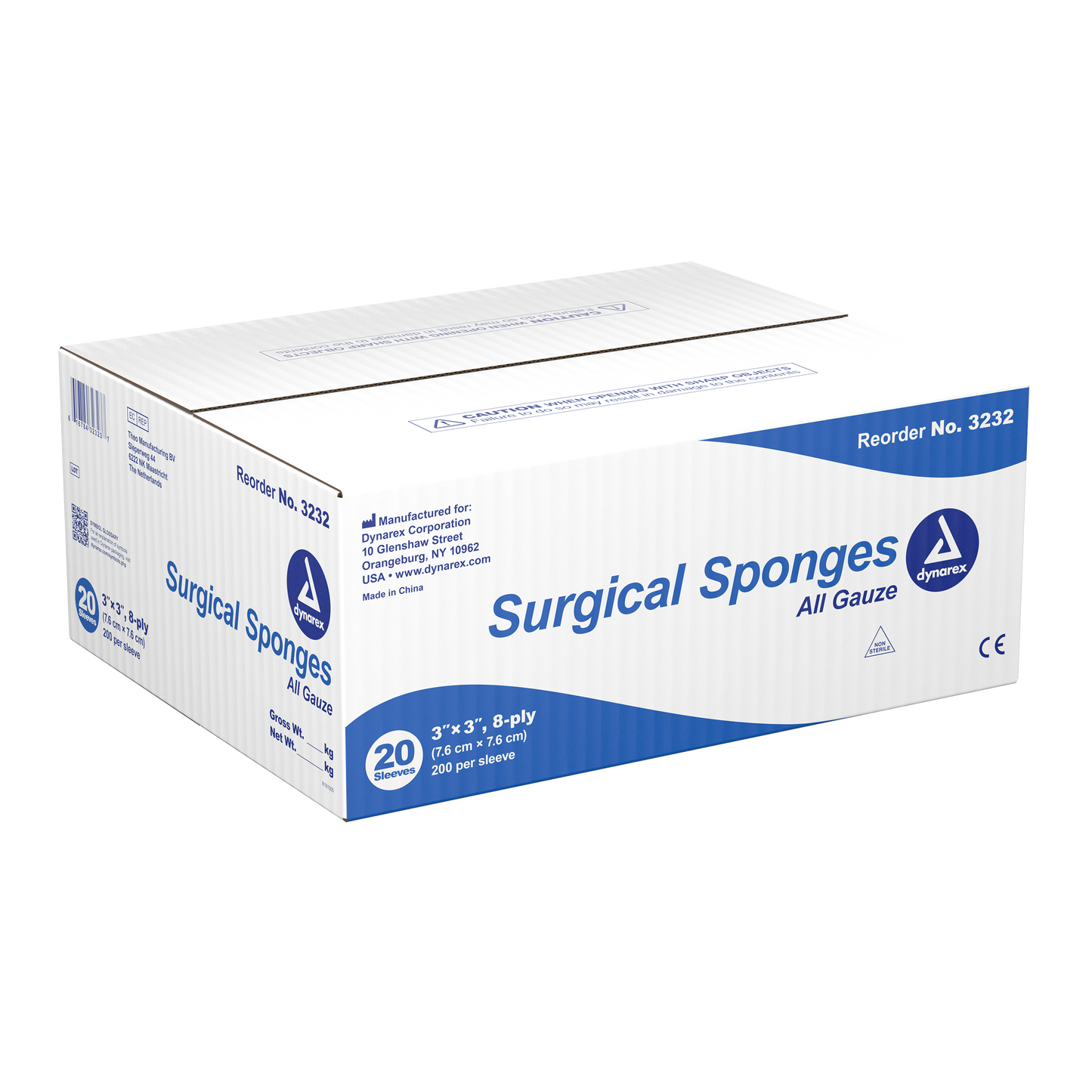 Dynarex - Surgical Gauze Sponge 3"x 3" 8 Ply