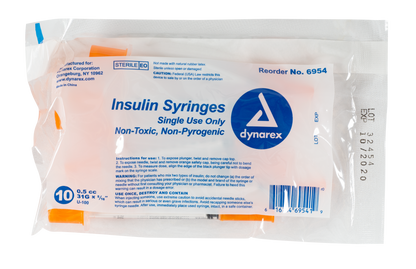 Dynarex - Insulin Syringe N/S - .5cc