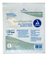 DynaFoam AG Bordered Silver Foam Dressing - 4"x4"