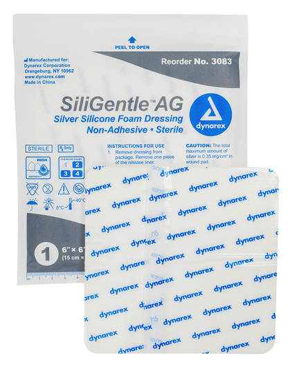 SiliGentle AG Silver Silicone Foam Dressing